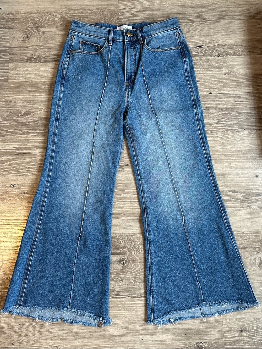 High-Waisted Middle Seam Flare Jeans
